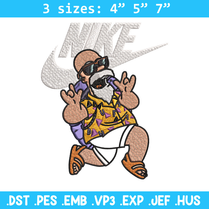 Master Roshi Nike Embroidery design, Dragon ball Embroidery, Nike design, Embroidery file, anime shirt, Instant download.jpg