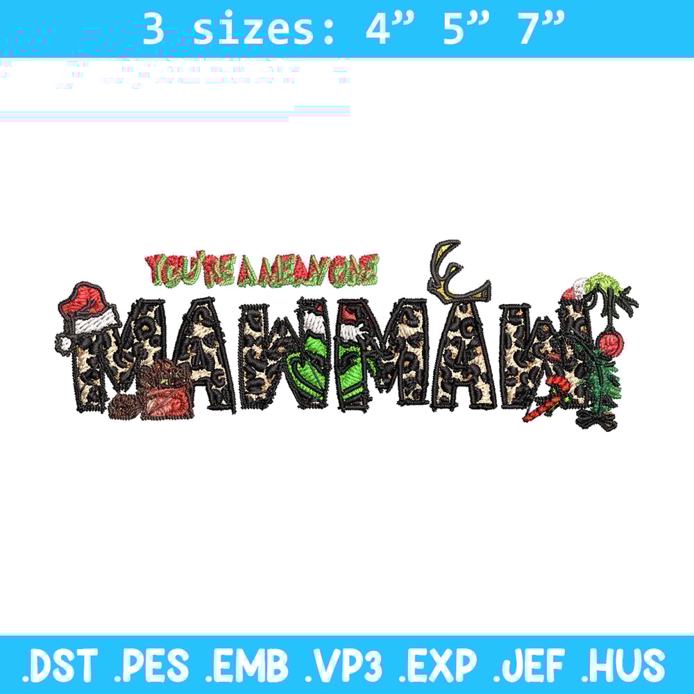 Maw Maw Ginch Christmas Embroidery design, Grinch Christmas Embroidery, Grinch design, Embroidery file, Digital download.jpg