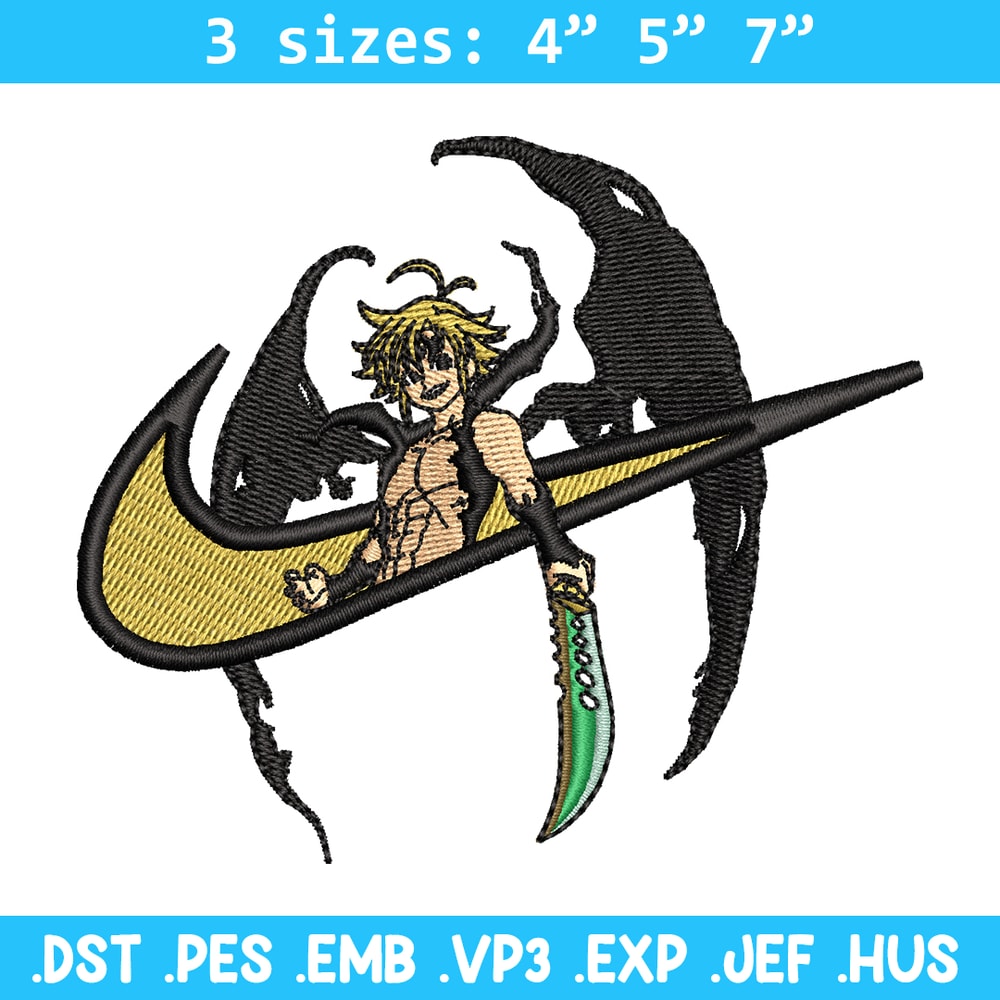 Meliodas Nike embroidery design, Nanatsu no Taizai embroidery, Nike design, anime design, anime shirt, Digital download.jpg
