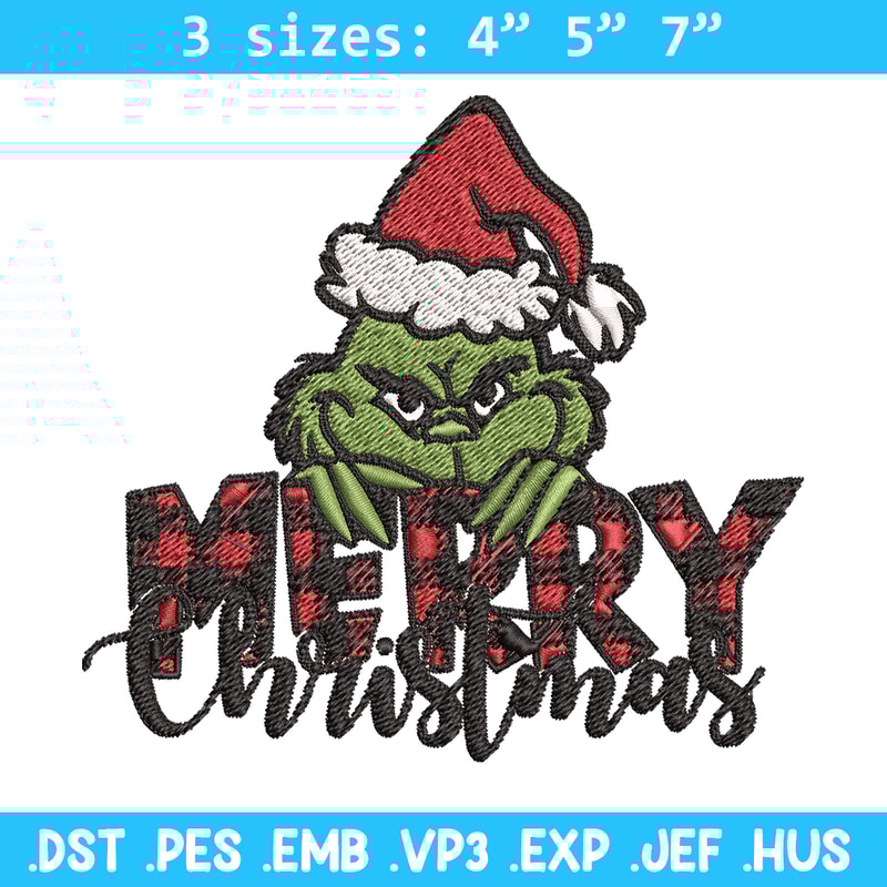Merry Christmas Grinch Embroidery design, Christmas Grinch Embroidery, logo design, Embroidery File, Instant download..jpg