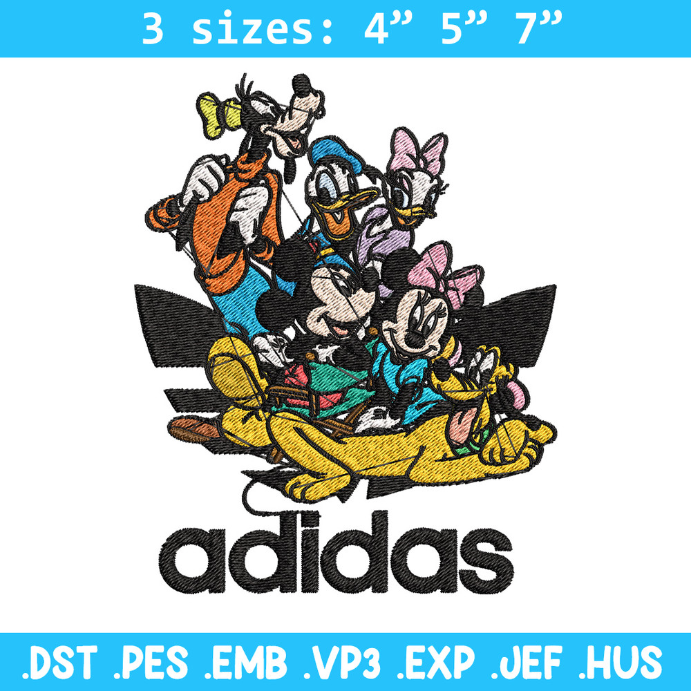 Mickey friends Embroidery Design, Adidas Embroidery, Brand Embroidery, Embroidery File,Logo shirt,Digital download.jpg