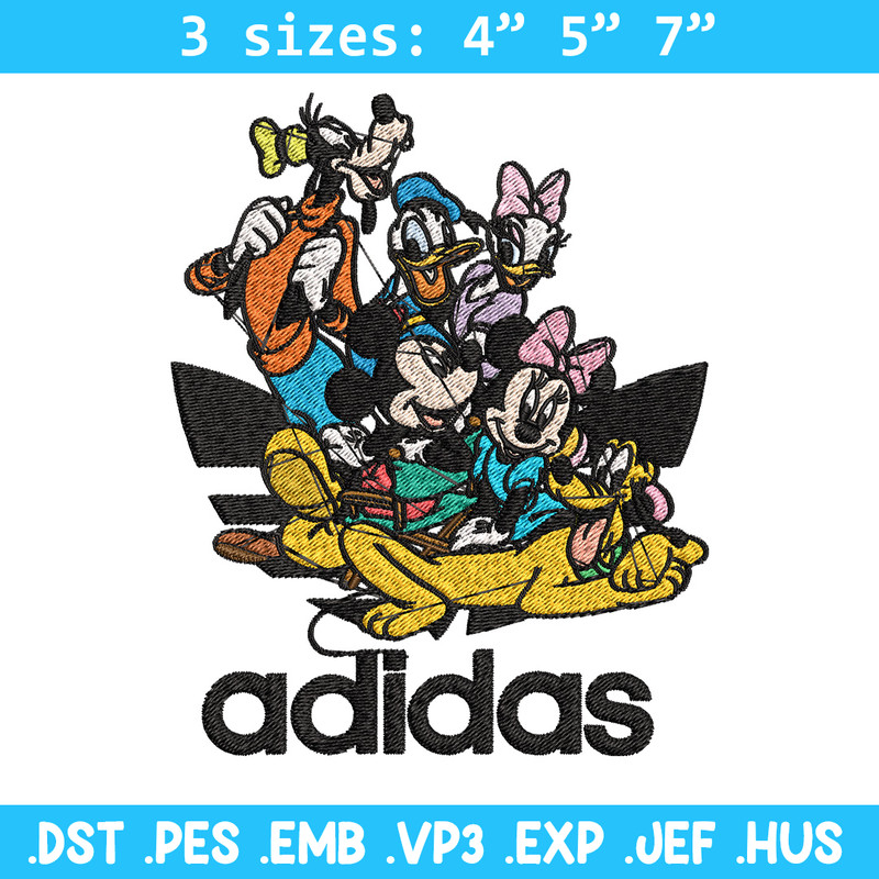 Mickey friends Embroidery Design, Adidas Embroidery, Brand Embroidery, Embroidery File,Logo shirt,Digital download.jpg
