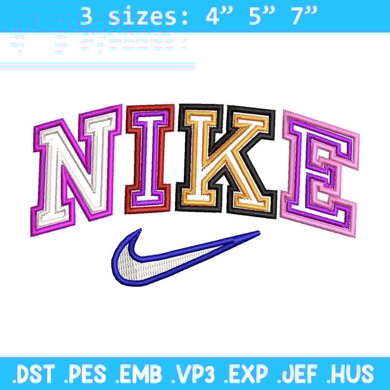 Nike color embroidery design, Nike embroidery, Nike design, Embroidery shirt, Embroidery file,Digital download.jpg