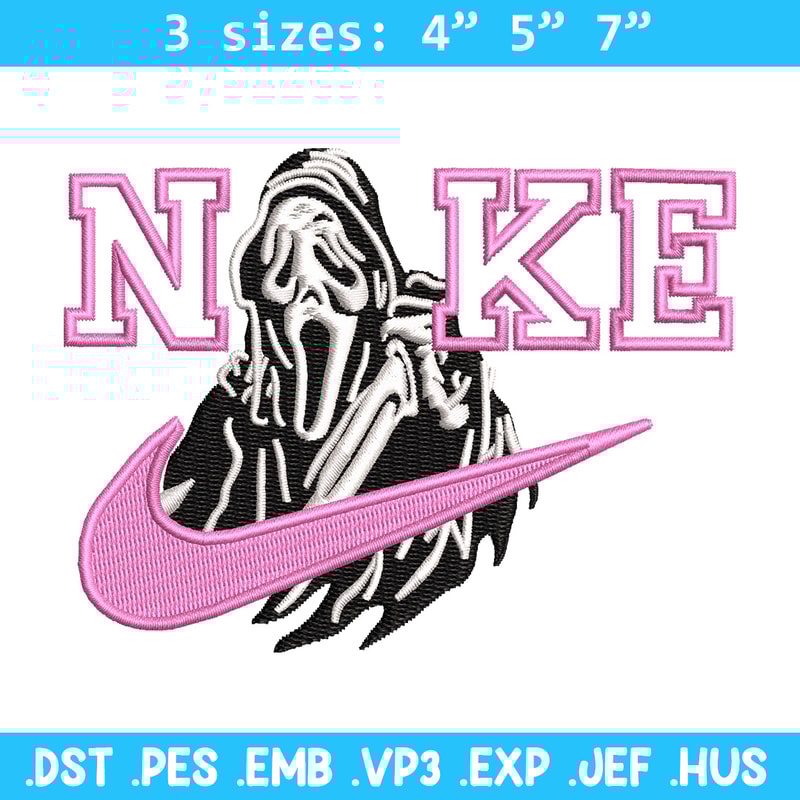 Nike ghost embroidery design, Horror embroidery, Nike design, Embroidery shirt, Embroidery file, Digital download.jpg