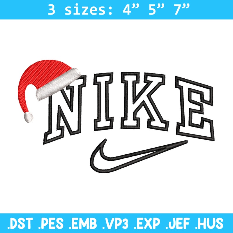 Nike hat embroidery design, Chrismas embroidery, Nike design, Embroidery shirt, Embroidery file, Digital download.jpg