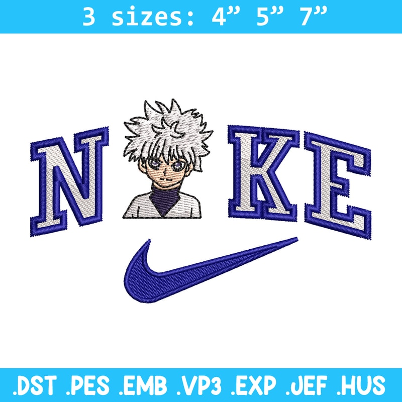 Nike Killua embroidery design, HxH embroidery, Nike design, Embroidery shirt, Embroidery file, Digital download.jpg