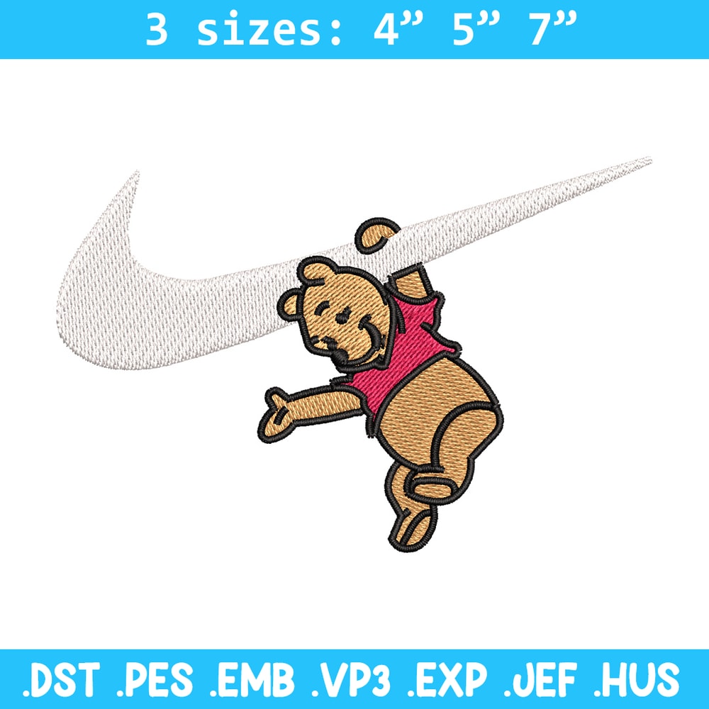 Nike pooh embroidery design, Disney pooh embroidery, Nike design, Embroidery shirt, Embroidery file, Digital download.jpg