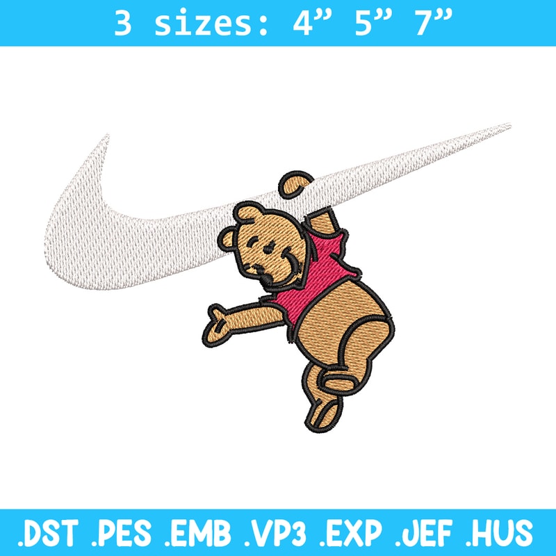 Nike pooh embroidery design, Disney pooh embroidery, Nike design, Embroidery shirt, Embroidery file, Digital download.jpg