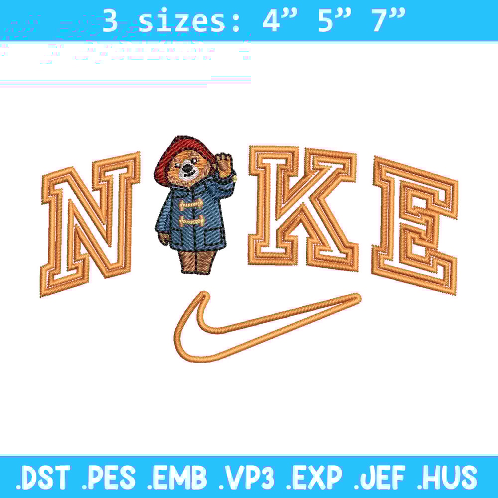 Nike x bear embroidery design, Bear embroidery, Nike design, Embroidery shirt, Embroidery file,Digital download.jpg