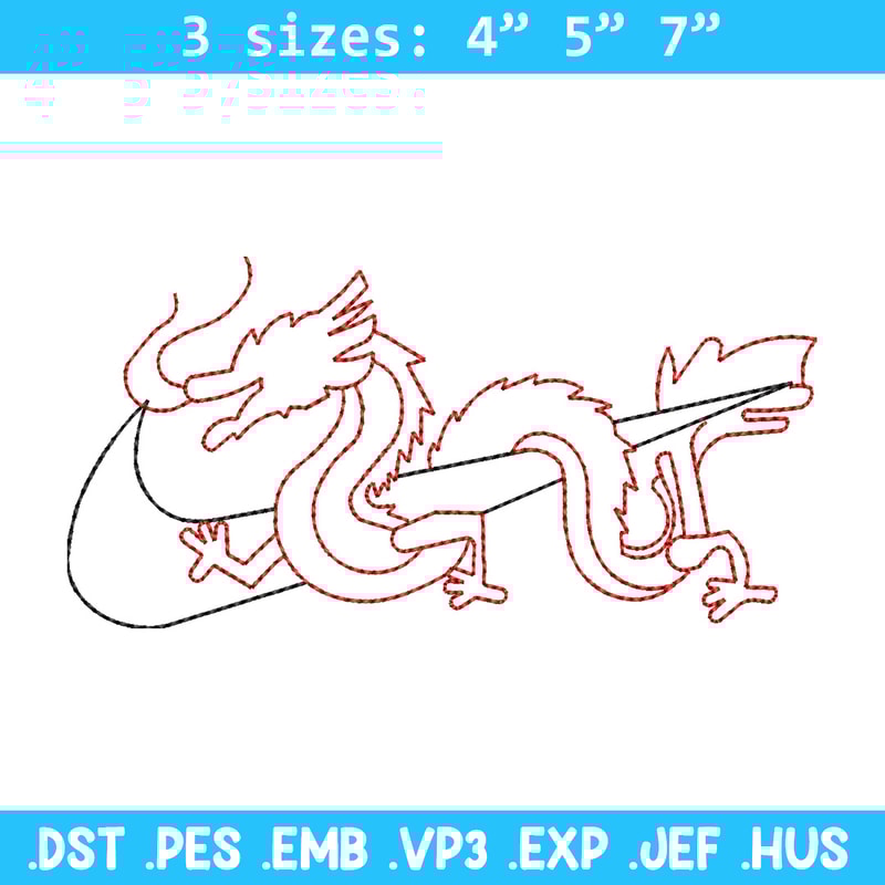 Nike x dragon asian embroidery design, Dragon embroidery, Nike design,Embroidery shirt,Embroidery file, Digital download.jpg