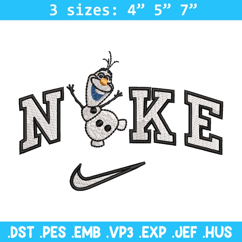 Nike x olaf embroidery design, Disney embroidery, Nike design, Embroidery shirt, Embroidery file, Digital download.jpg