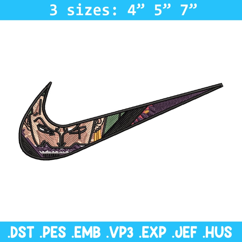 Nike x zoro embroidery design, One piece embroidery, Nike design, Embroidery shirt, Embroidery file, Digital download.jpg
