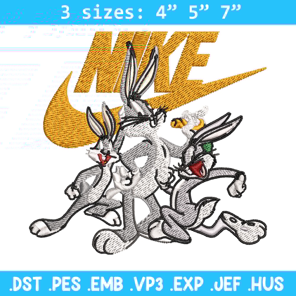 Rabbit cartoon Nike Embroidery design, cartoon Embroidery, Nike design, Embroidery file, logo shirt, Instant download..jpg