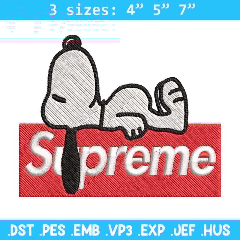 Supreme snoopy dog Embroidery design, supreme snoopy dog Embroidery, cartoon design, Embroidery File, Digital download..jpg