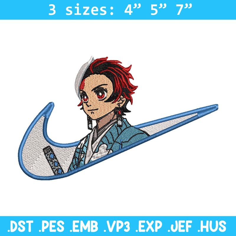 Tanjiro Nike embroidery design, Kimetsu no Yaiba embroidery, Nike design, anime design, anime shirt, Digital download.jpg