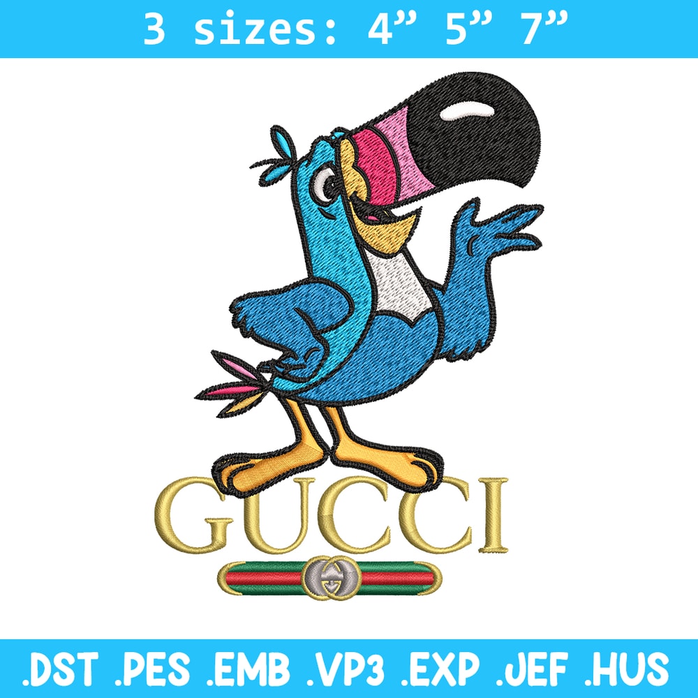 Toucan Sam Gucci Embroidery design, Toucan Sam Embroidery, cartoon design, Embroidery File, Gucci logo, Instant download.jpg
