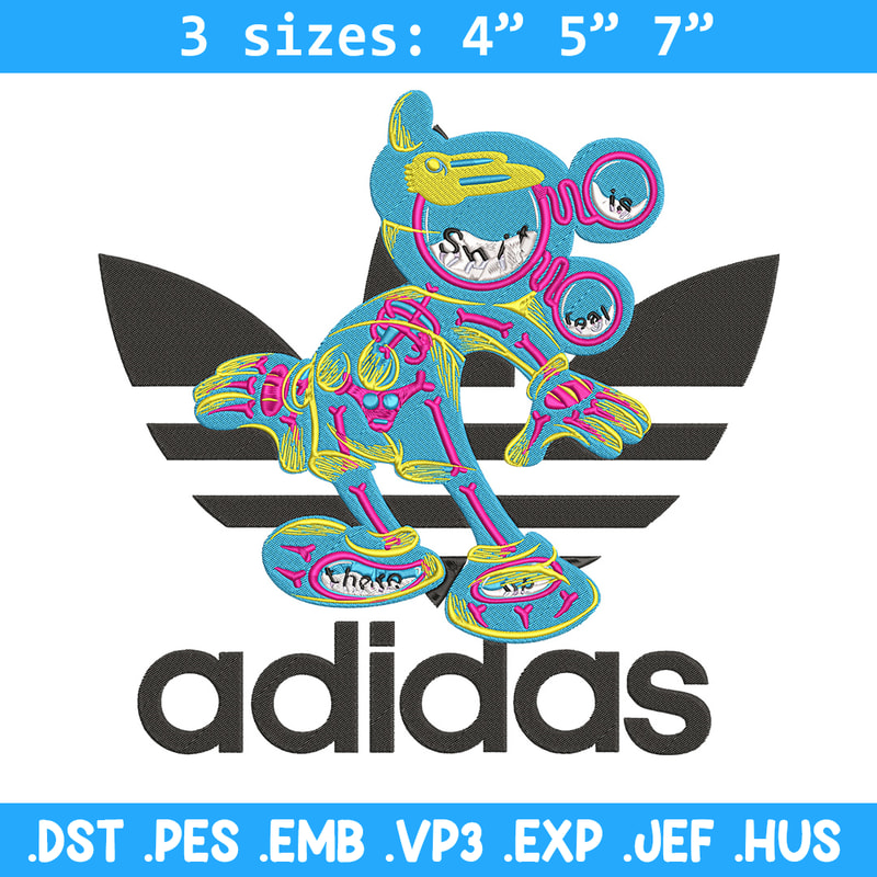 Adidas mickey Embroidery Design, Mickey Embroidery, Embroidery File, Adidas Embroidery, Anime shirt, Digital download.jpg