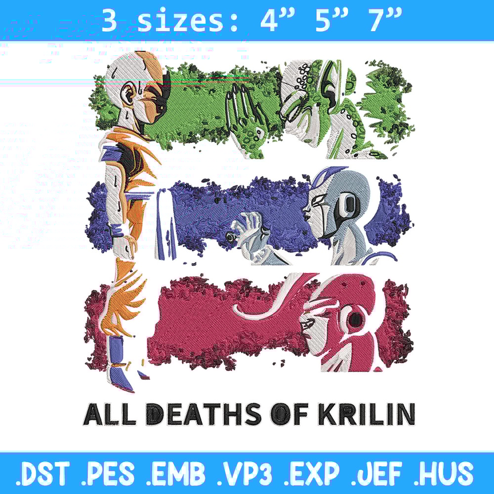 All deaths of krilin Embroidery Design, Dragonball Embroidery, Embroidery File, Anime Embroidery, Digital download.jpg