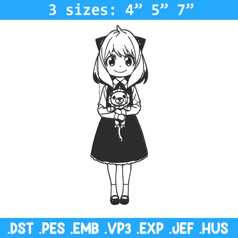Anya Forger Embroidery Design, Spy x family Embroidery, Embroidery File, Anime Embroidery, Anime shirt,Digital download.jpg