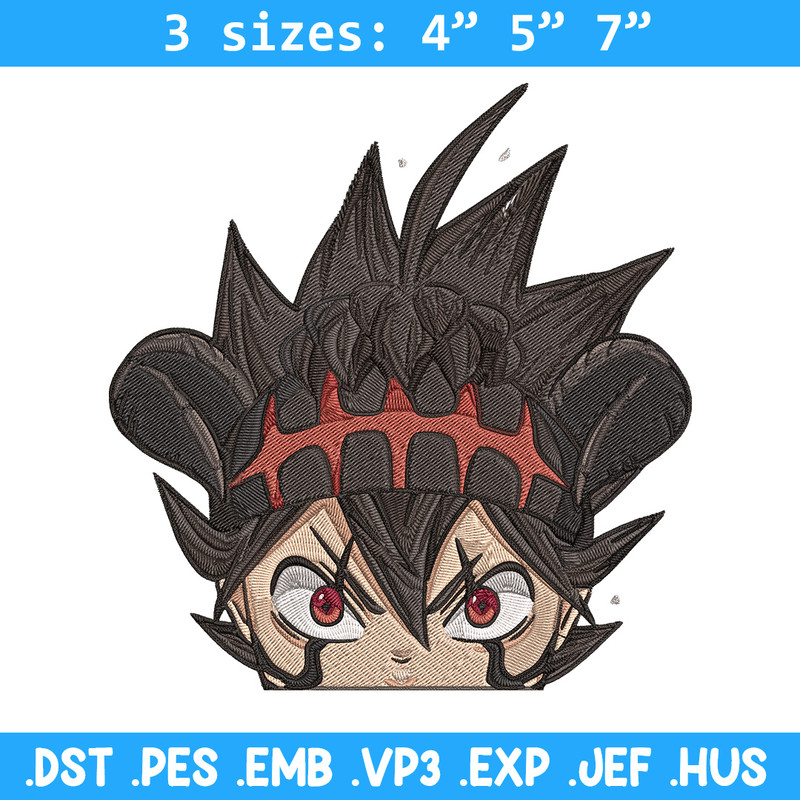 Asta Peeker Embroidery Design, Black clover Embroidery, Embroidery File, Anime Embroidery, Anime shirt, Digital download.jpg