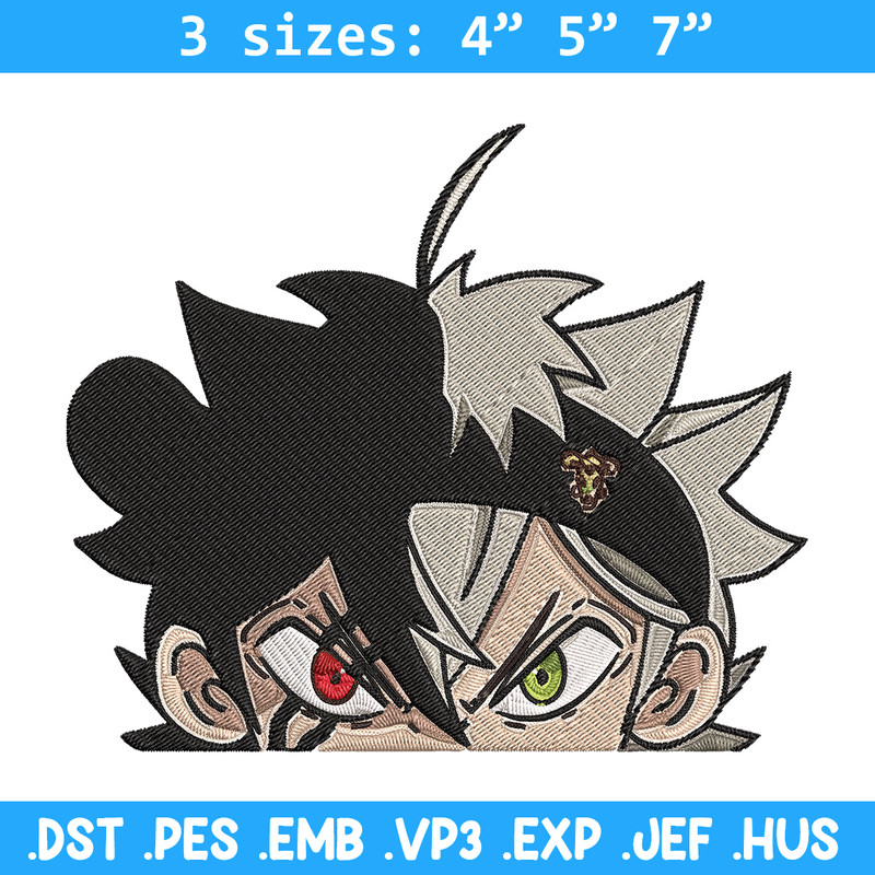 Asta Peeker Embroidery Design, Black clover Embroidery, Embroidery File, Anime Embroidery, Anime shirt,Digital download.jpg