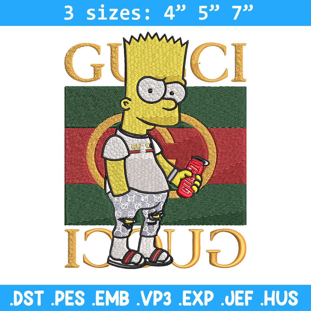 Bart gucci Embroidery Design, Gucci Embroidery, Embroidery File, Logo shirt, Sport Embroidery, Digital download.jpg