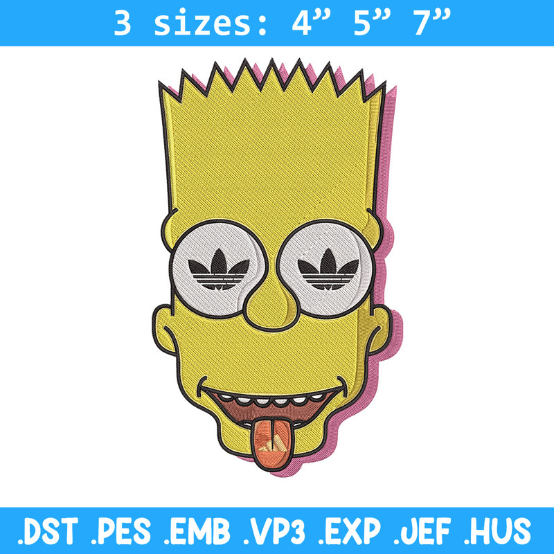 Bart x adidas Embroidery Design, Simpson Embroidery, Embroidery File, Adidas Embroidery, Anime shirt, Digital download.jpg