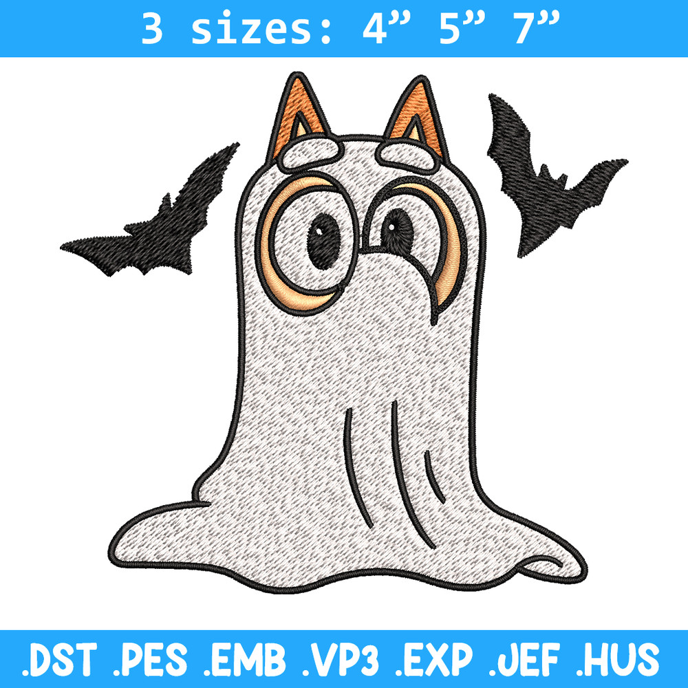 Bingo Ghost Halloween Embroidery design, Halloween Embroidery, cartoon design, Embroidery File, Digital download..jpg