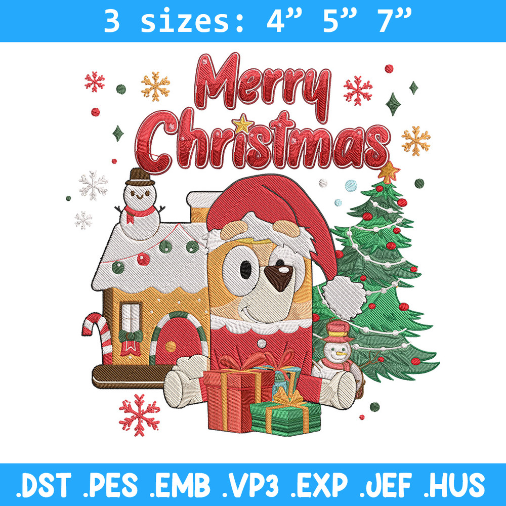 Bingo merry chrismas Embroidery Design,Bluey Embroidery, Embroidery File, Chrismas Embroidery, Digital download.jpg