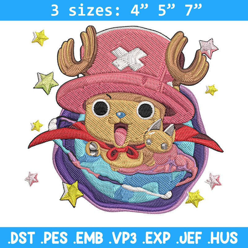 Chopper cute Embroidery Design,One piece Embroidery, Embroidery File, Anime Embroidery, Anime shirt, Digital download.jpg