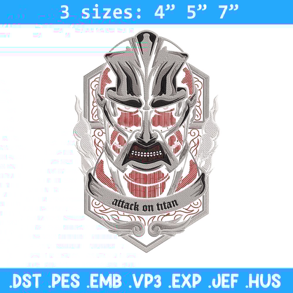 Colossal poster Embroidery Design, Aot Embroidery, Embroidery File, Anime Embroidery, Anime shirt, Digital download.jpg