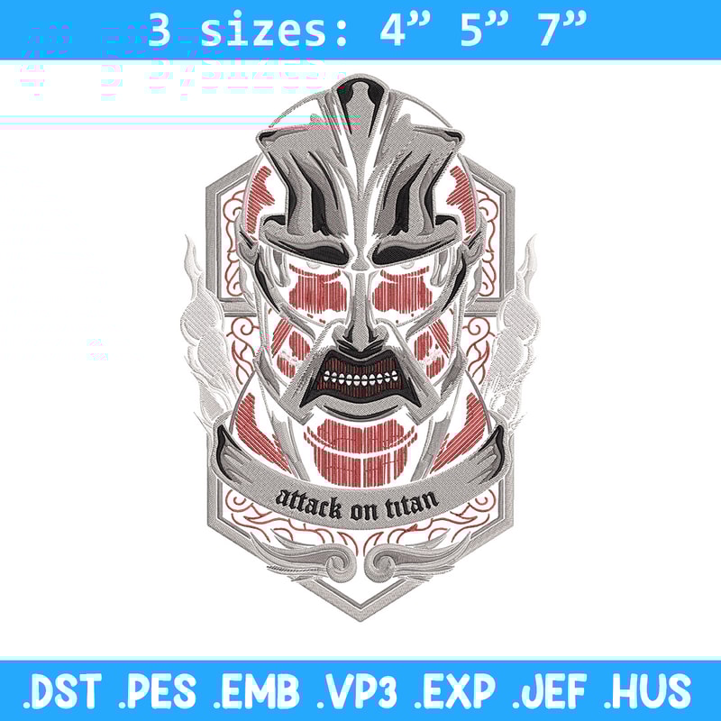 Colossal poster Embroidery Design, Aot Embroidery, Embroidery File, Anime Embroidery, Anime shirt, Digital download.jpg