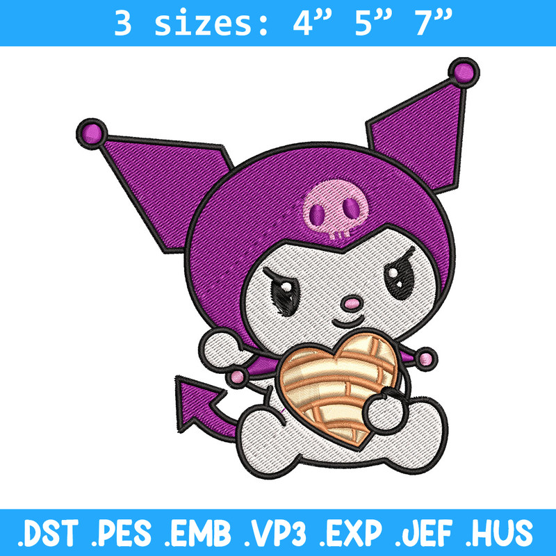 Concha Kuromi Embroidery Design, Kuromi cartoon Embroidery, Embroidery File, Cartoon shirt, Digital download..jpg