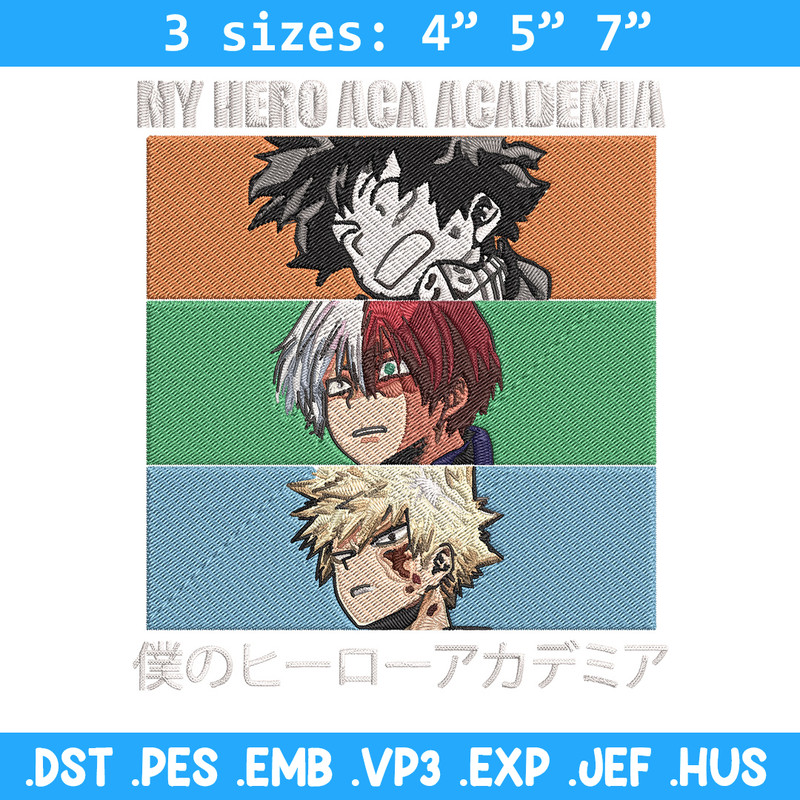 Deku friends Embroidery Design, Mha Embroidery, Embroidery File, Anime Embroidery, Anime shirt, Digital download.jpg
