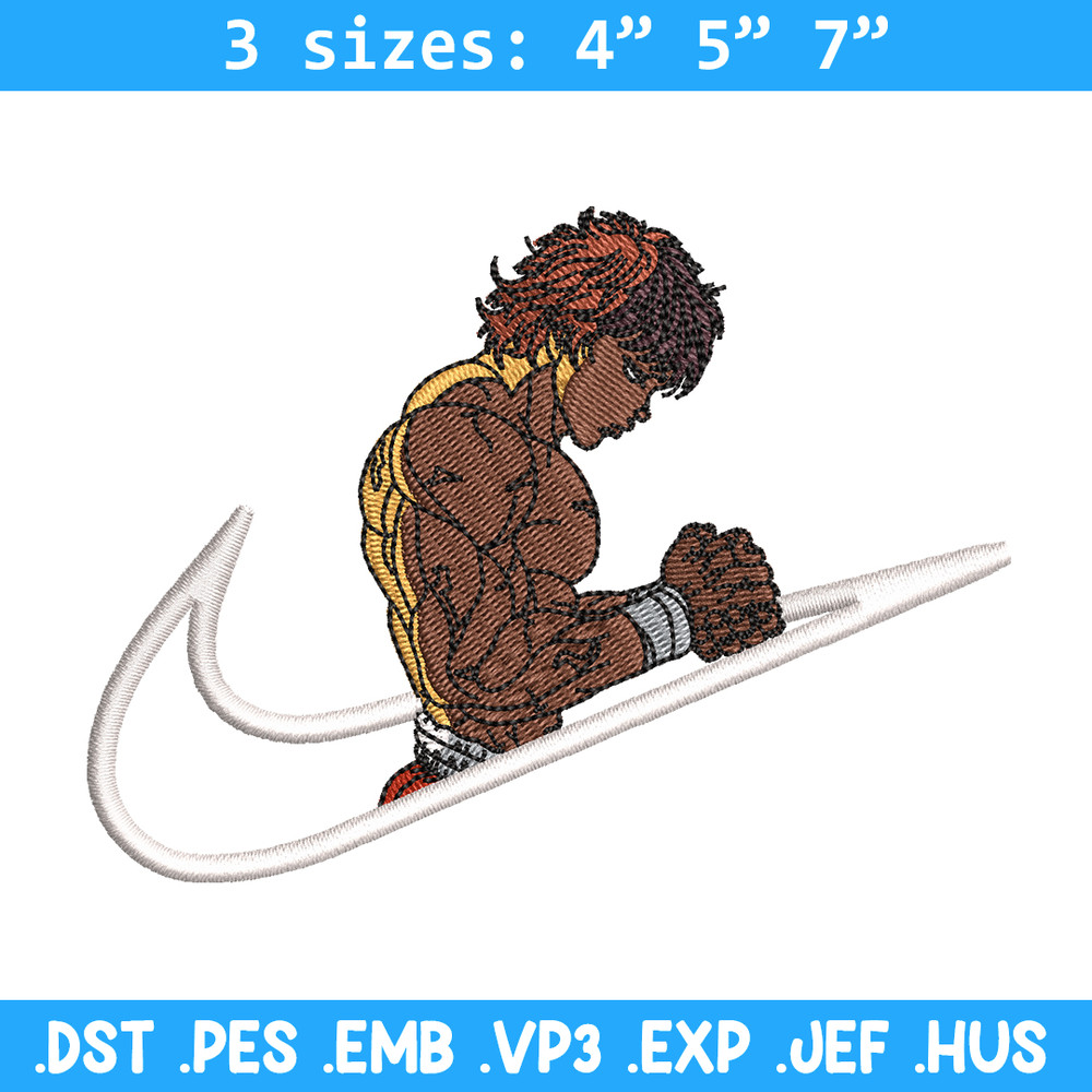 Baki Hanma embroidery design, Baki embroidery, Nike design, anime design, embroidery file, anime shirt, Digital download.jpg
