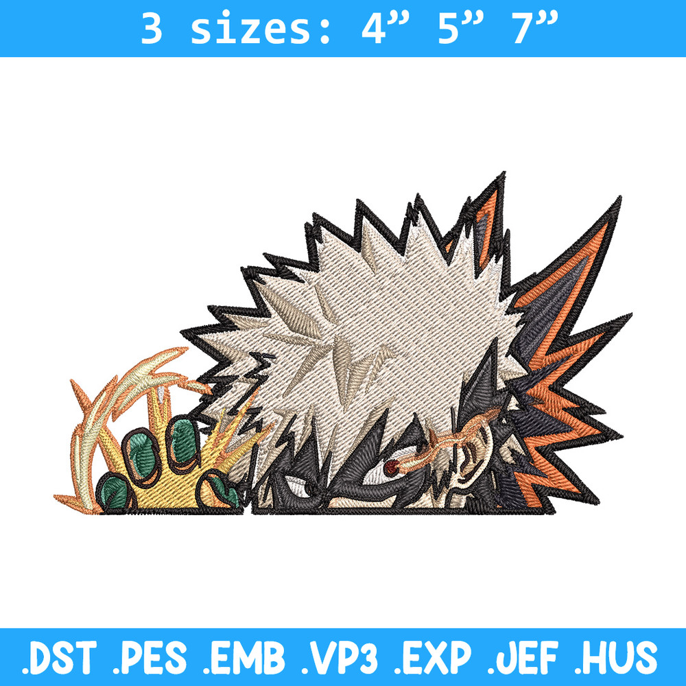 Bakugo Peeker Embroidery Design, Mha Embroidery, Embroidery File, Anime Embroidery, Anime shirt, Digital download..jpg