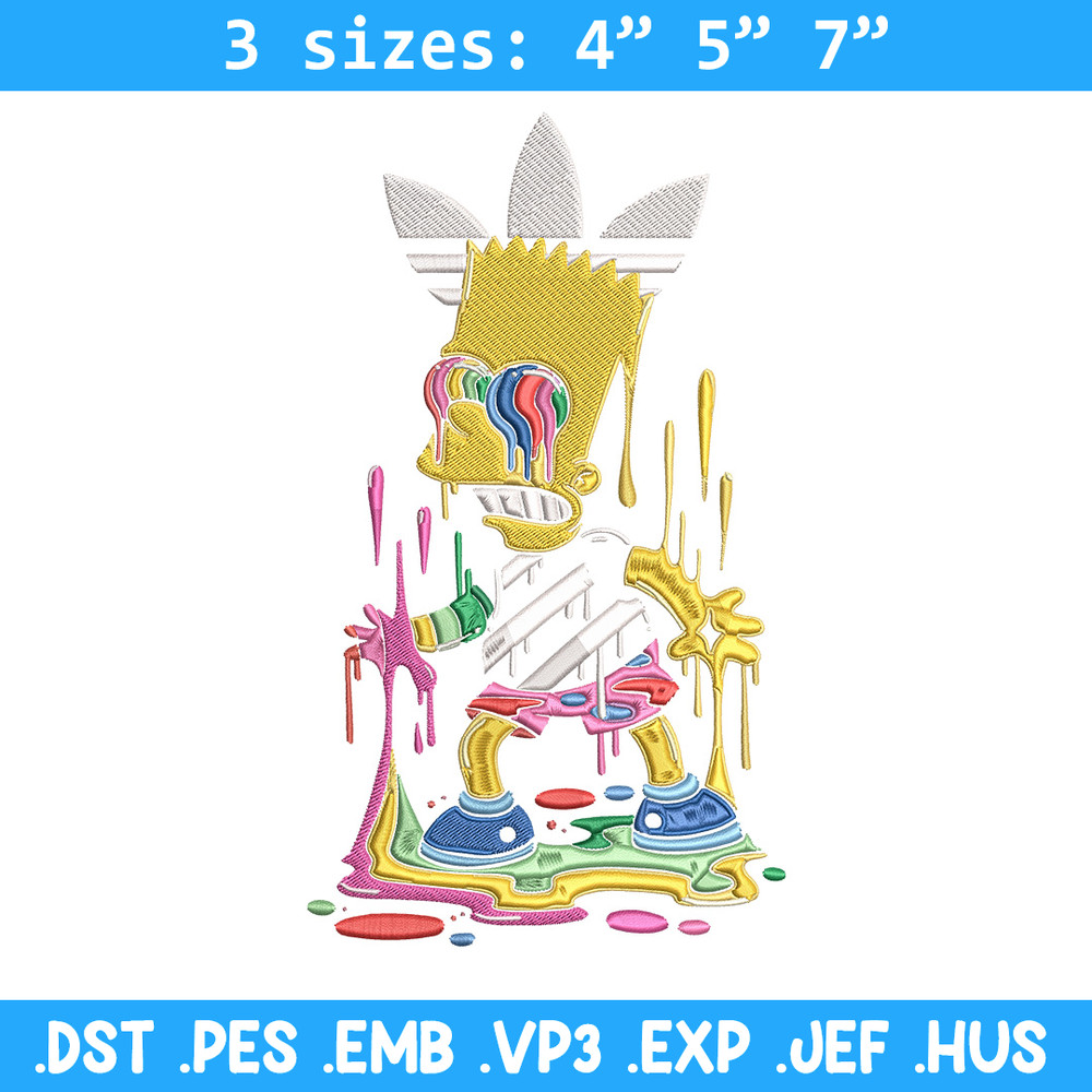 Bart simpson Embroidery Design, Simpson Embroidery, Embroidery File, Adidas Embroidery, Anime shirt, Digital download..jpg