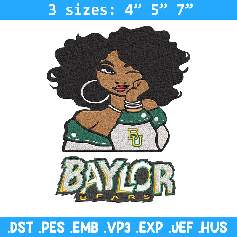 Baylor Bears girl embroidery design, NCAA embroidery, Embroidery design, Logo sport embroidery,Sport embroidery.jpg