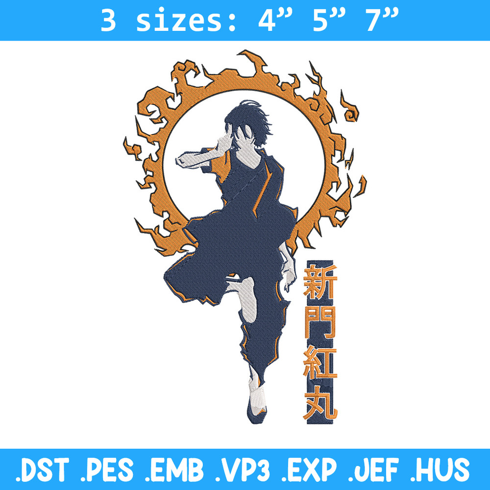 Benimaru Embroidery Design, Enen no Shouboutai Embroidery,Embroidery File,Anime Embroidery,Anime shirt,Digital download.jpg