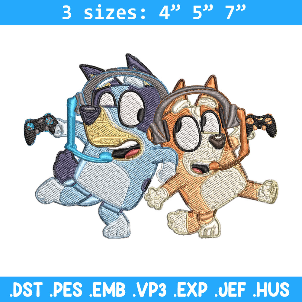 Bluey bingo headphones Embroidery, Bluey Embroidery, Embroidery File, cartoon shirt, cartoon design, Digital download..jpg
