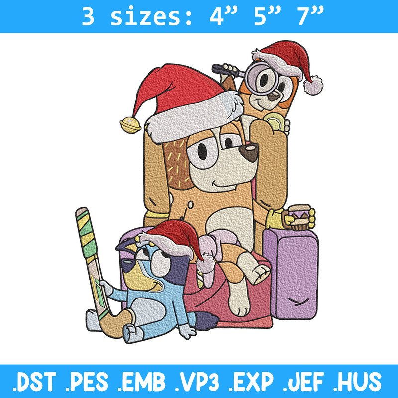 Bluey family Embroidery Design, Bluey Embroidery, Embroidery File, Chrismas Embroidery,Anime shirt, Digital download..jpg