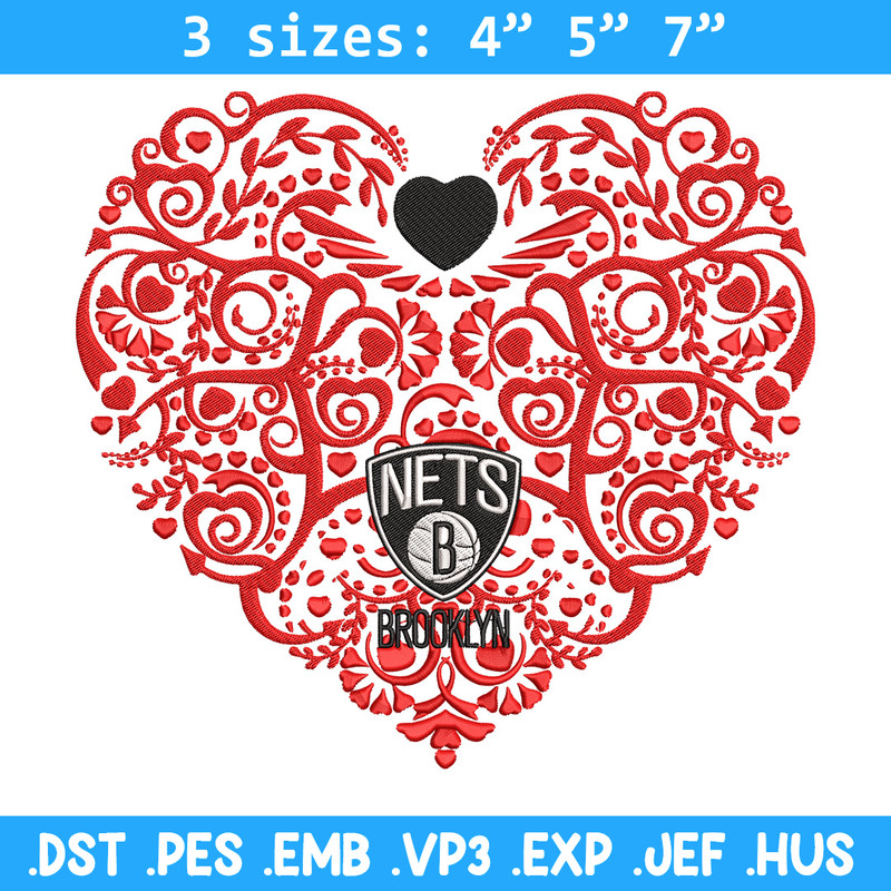 Brooklyn Nets heart embroidery design, NBA embroidery,Sport embroidery, Logo sport embroidery, Embroidery design.jpg