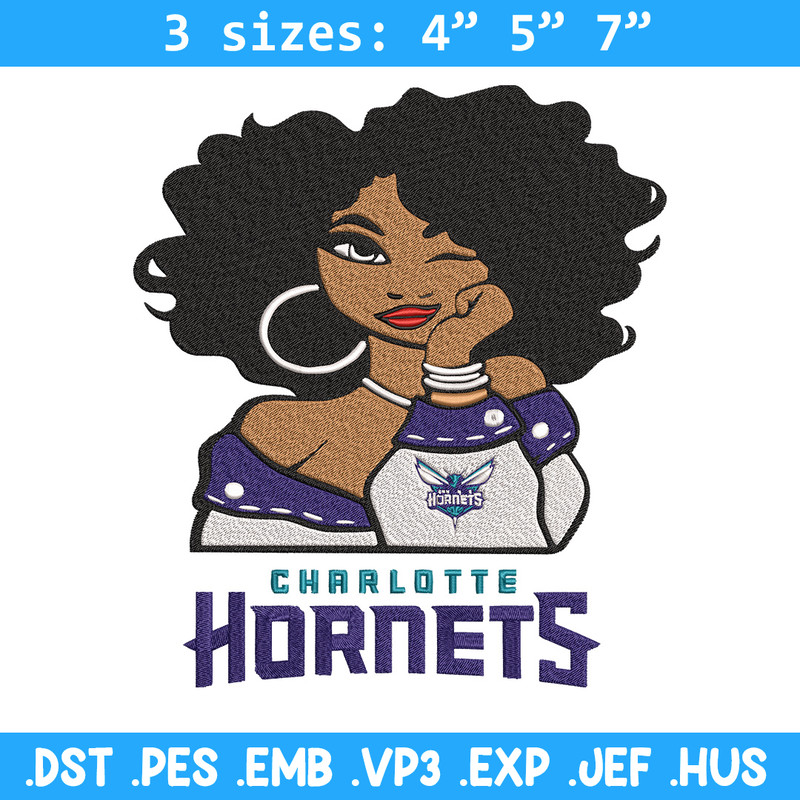 Charlotte Hornets girl embroidery design, NBA embroidery, Sport embroidery, Embroidery design, Logo sport embroidery..jpg