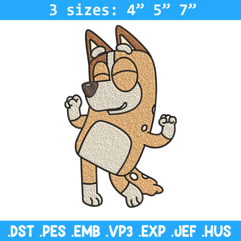 Chilli Heeler Embroidery, Bluey cartoon Embroidery, Embroidery File, cartoon design, cartoon shirt, Digital download..jpg
