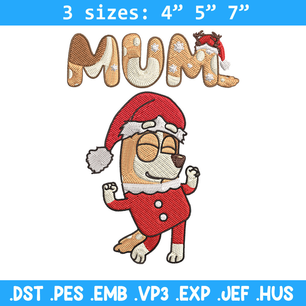 Chilli mom Embroidery Design, Bluey Embroidery, Embroidery File, Chrismas Embroidery, Anime shirt, Digital download.jpg