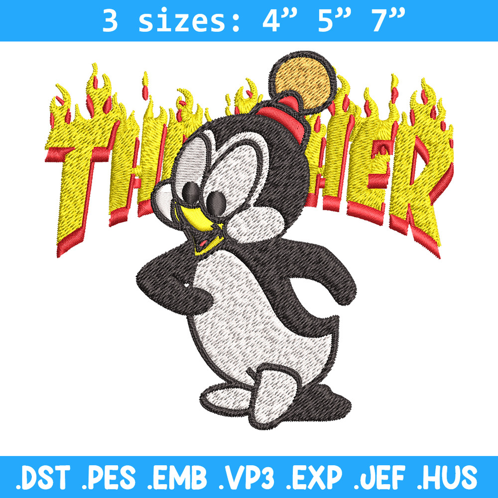 Chilly Willy Thrasher Embroidery design, Chilly Willy Embroidery, cartoon design, Embroidery File, Digital download..jpg