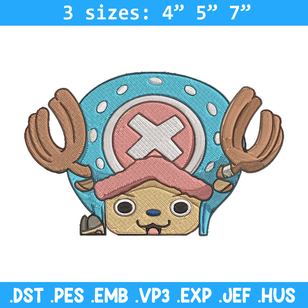 Chopper Peeker Embroidery Design, One piece Embroidery, Embroidery File, Anime Embroidery, Anime shirt, Digital download.jpg