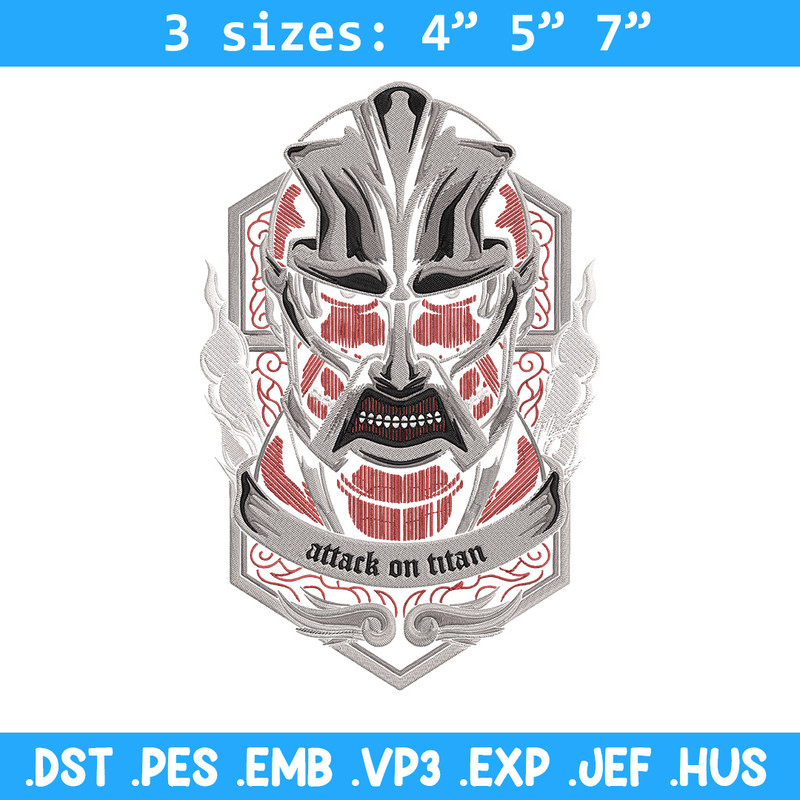 Colossal poster Embroidery Design, Aot Embroidery, Embroidery File, Anime Embroidery, Anime shirt, Digital download.jpg