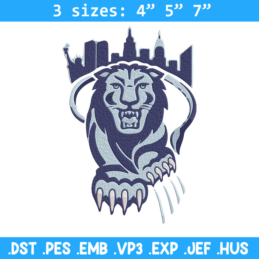 Columbia Lions logo embroidery design, NCAA embroidery, Sport embroidery,Logo sport embroidery, Embroidery design..jpg