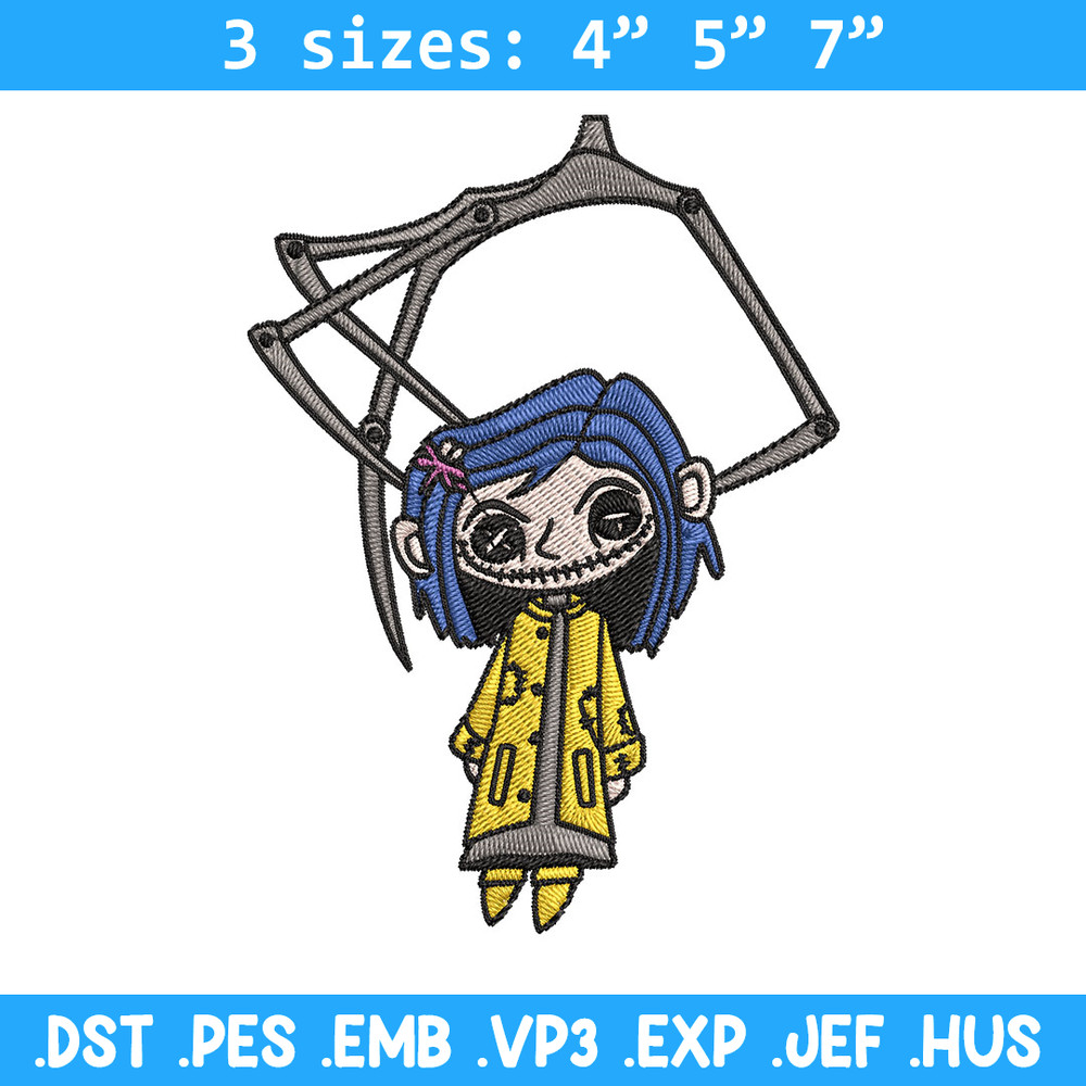 Coraline Horror Embroidery Design, Coraline Horror Embroidery, Embroidery File, Cartoon shirt, Digital download..jpg